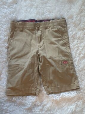 Levi's Boy's Tan Cargo Shorts with Red Logo Tab